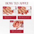 Close-up of a hand with perfectly painted red matte nails, long-lasting and chip-resistant.