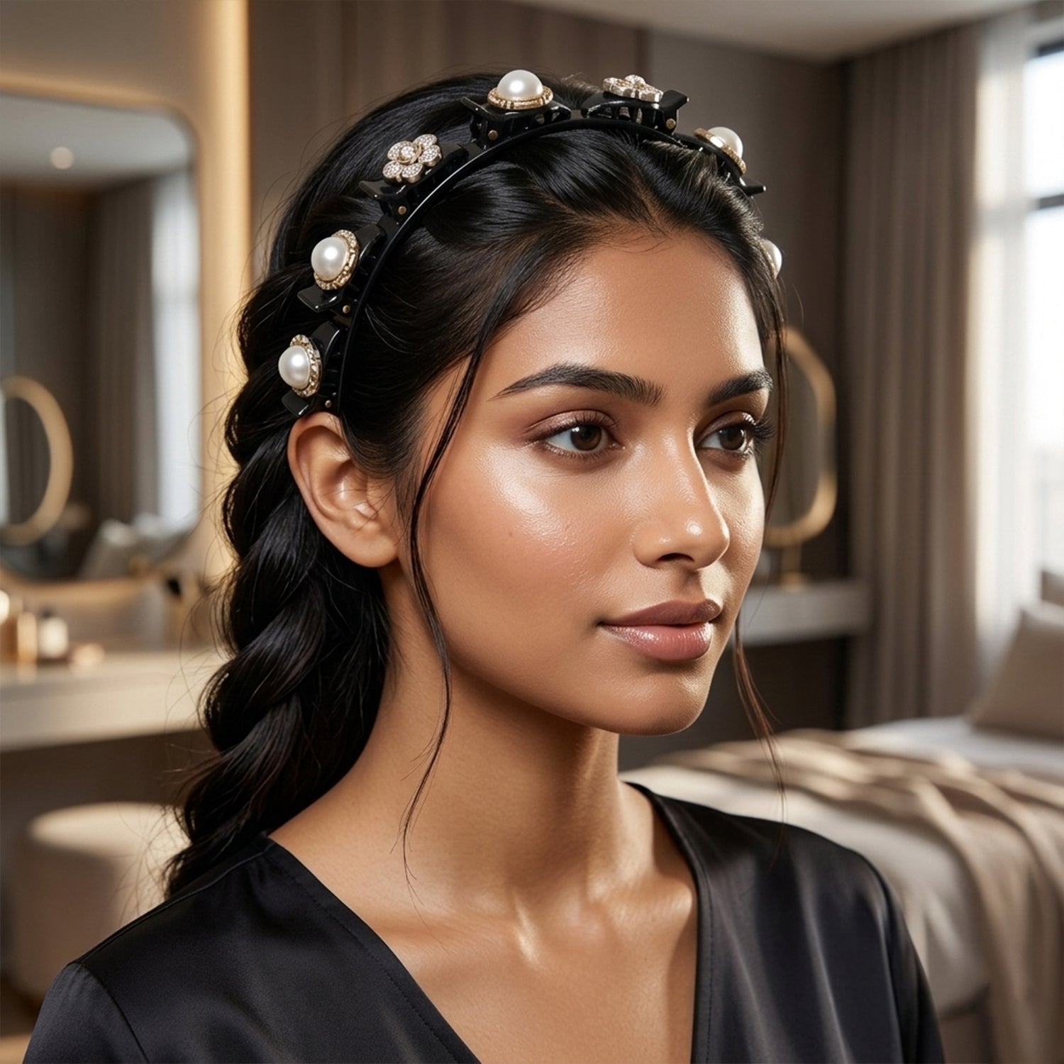 Fashionable pearl decoration hair accessory for events