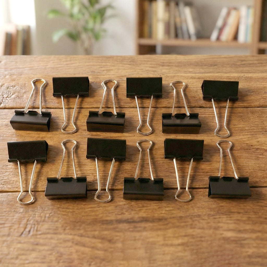 Heavy-duty metal binder clips with high grip for school papers