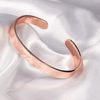 Adjustable open band rose gold kada bracelet