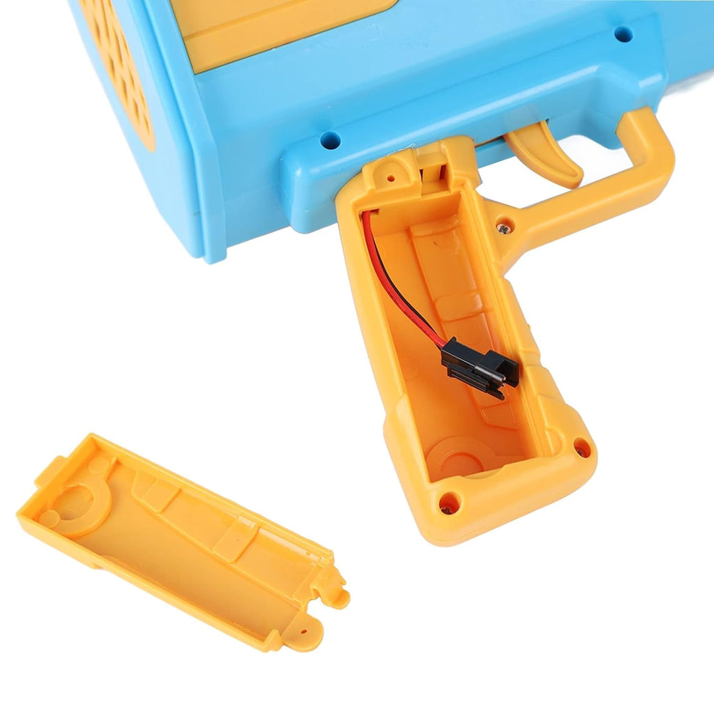 Side profile of the rechargeable bubble gun, illustrating its sleek design.