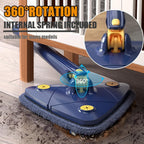 360° rotatable triangle mop cleaning a ceiling, demonstrating its extended reach.