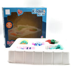 A single baby rattle featuring various textures and colors for early childhood fun.