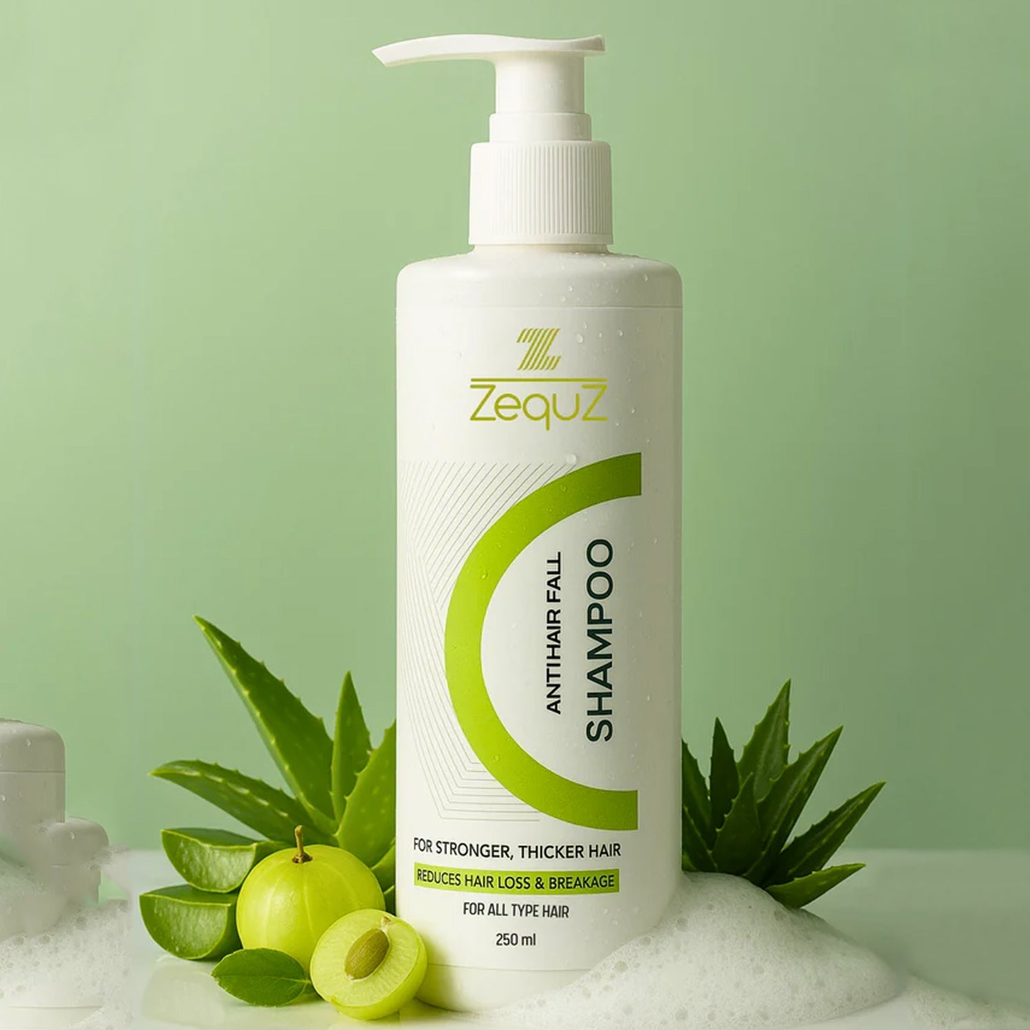 Foam lather of anti hair fall shampoo on hand