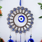 Full view of Om evil eye wind chime with soothing bells