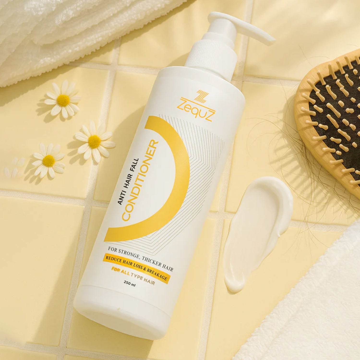 Side view of anti hair fall conditioner pump bottle