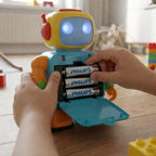 Close-up of AA alkaline battery pack for toys and remotes