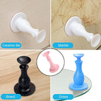 Close-up of suction cup on washing machine door holder