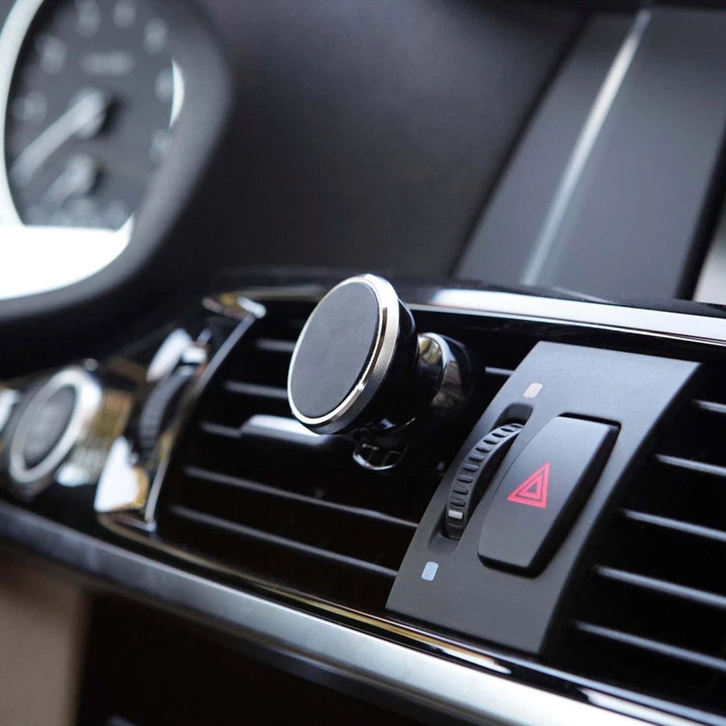 Minimalist style magnetic car phone holder mounted on air vent