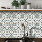 Kitchen backsplash adorned with elegant patterned Peel and Stick Tiles, enhancing the modern decor.