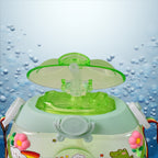 Top-down perspective of the green Donut Water Bottle, featuring the secure lid and pop-up straw.