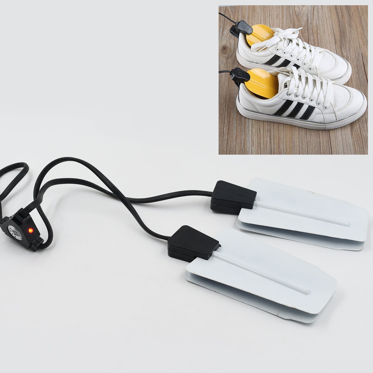 Portable shoe dryer 220V with intelligent timing, perfect for home and dorm use.
