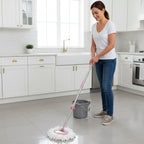Adjustable mop rod part of turbo spin mop pipe set
