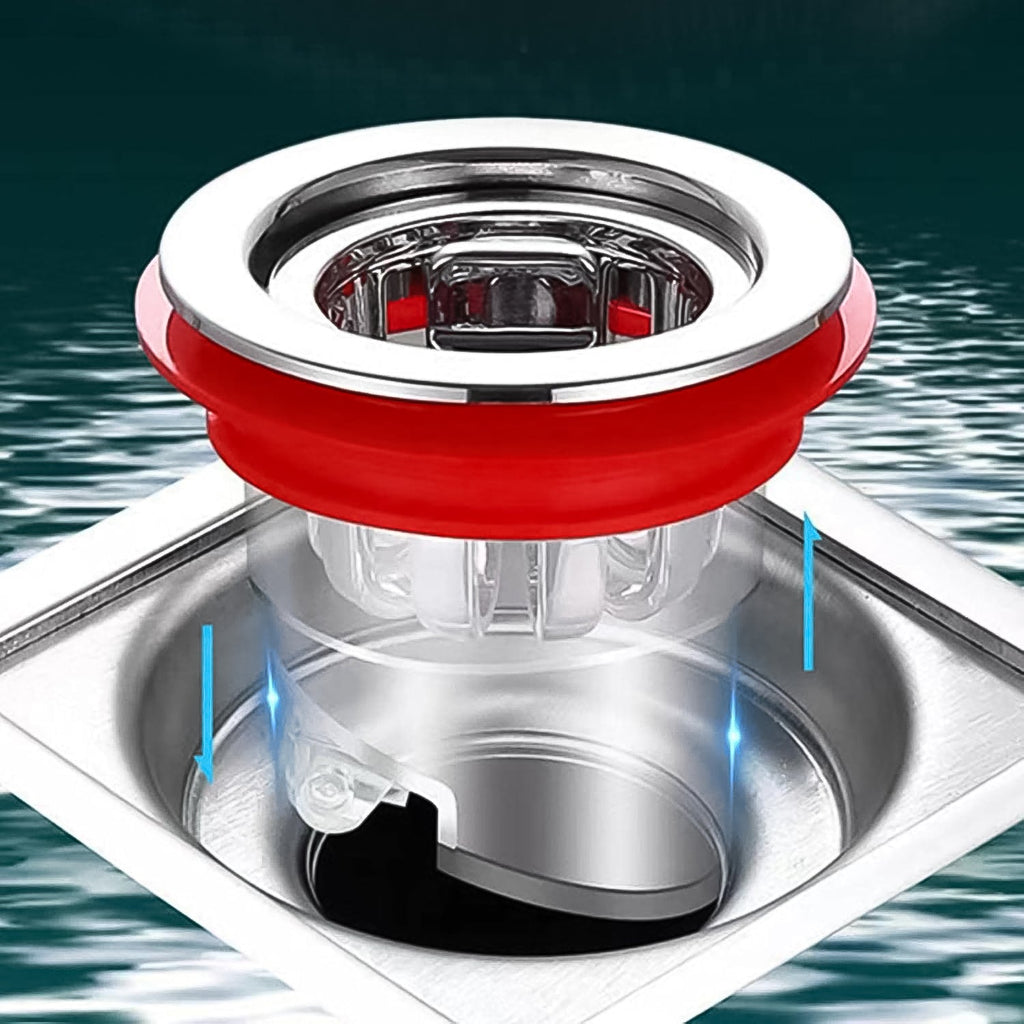 Plastic floor drain with durable silicone rubber sealing ring