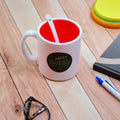 Stylish mixed design ceramic coffee mug, perfect for morning tea or coffee.