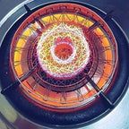 Side angle of the compact Chota Tandoor Grill, highlighting its gas-saving design.
