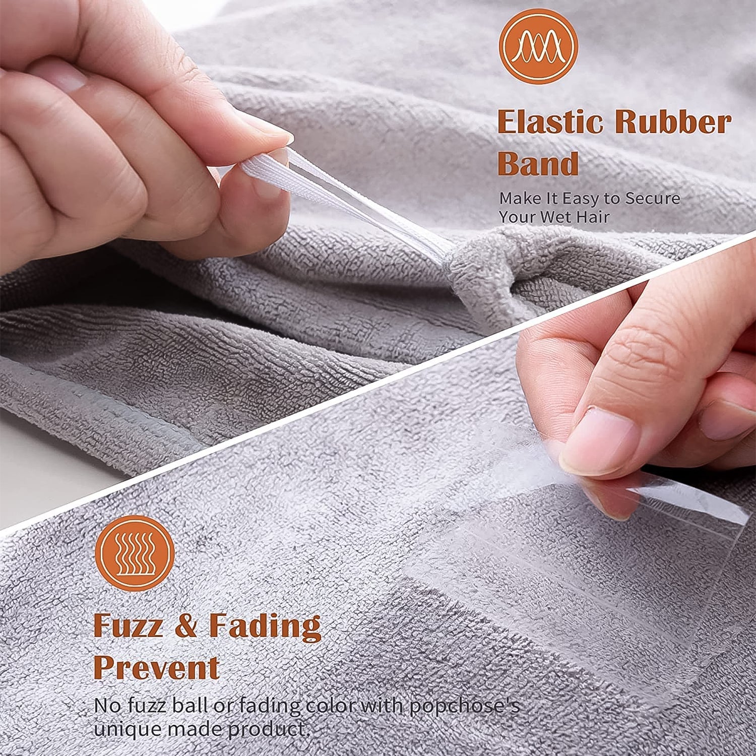 Dimensions of the VelvaBloom microfiber hair towel, showing its compact size.