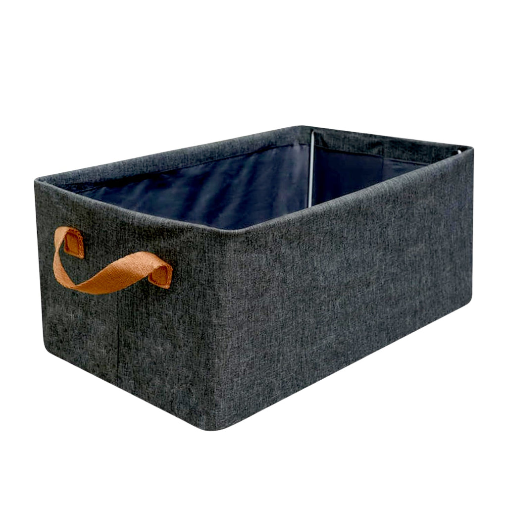 The versatile foldable storage box being collapsed, highlighting its space-saving design.