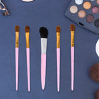 Fashionable mixed color handles of the 5-piece BeautyBare makeup brush kit