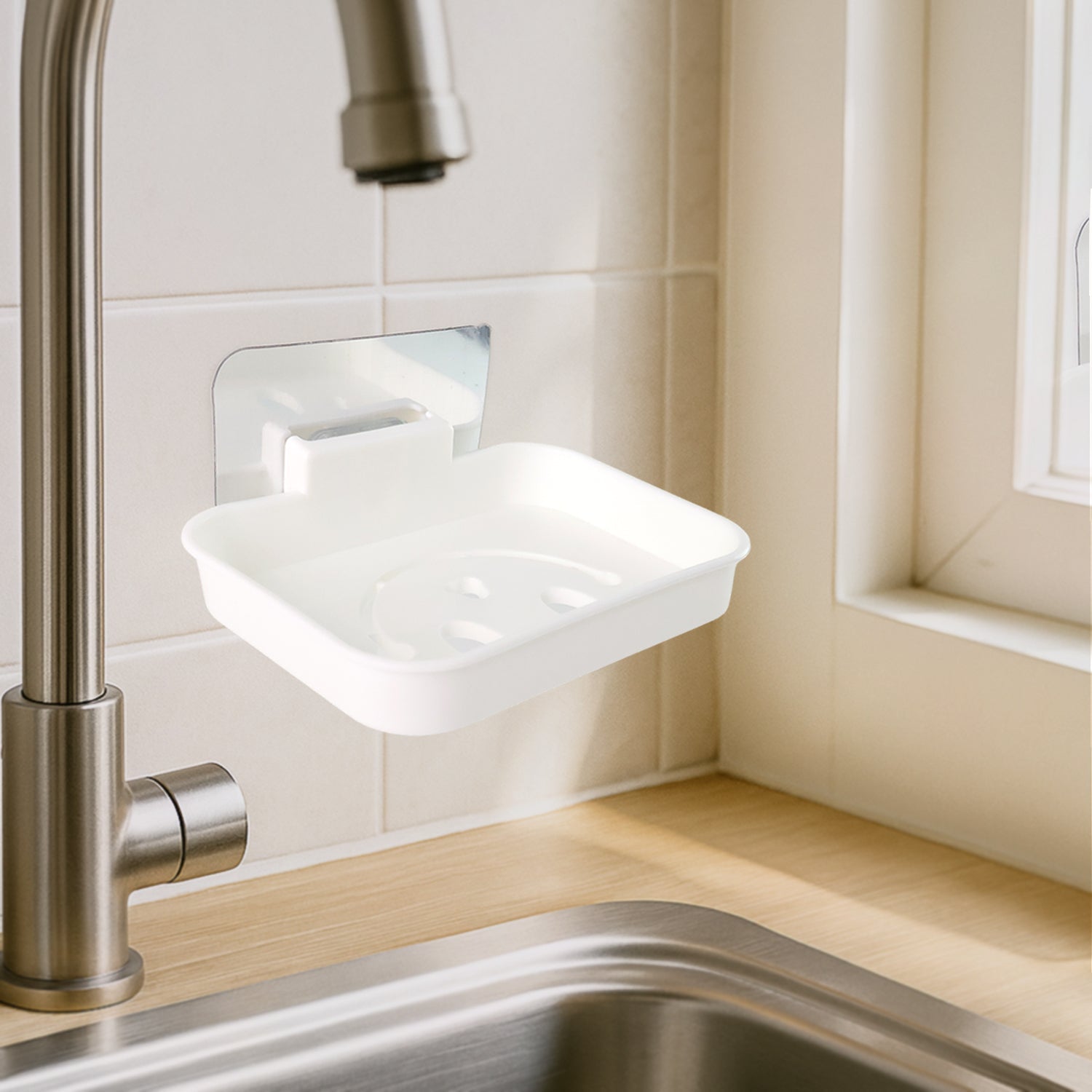 Wall mounted soap dish holder ideal for bathroom and kitchen
