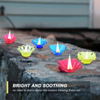 The dazzling reflection of light from the plastic diya candle cups.