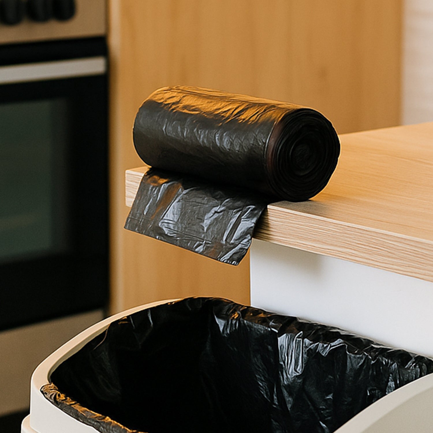 Tidy Bag garbage bags roll pack, convenient for waste disposal.