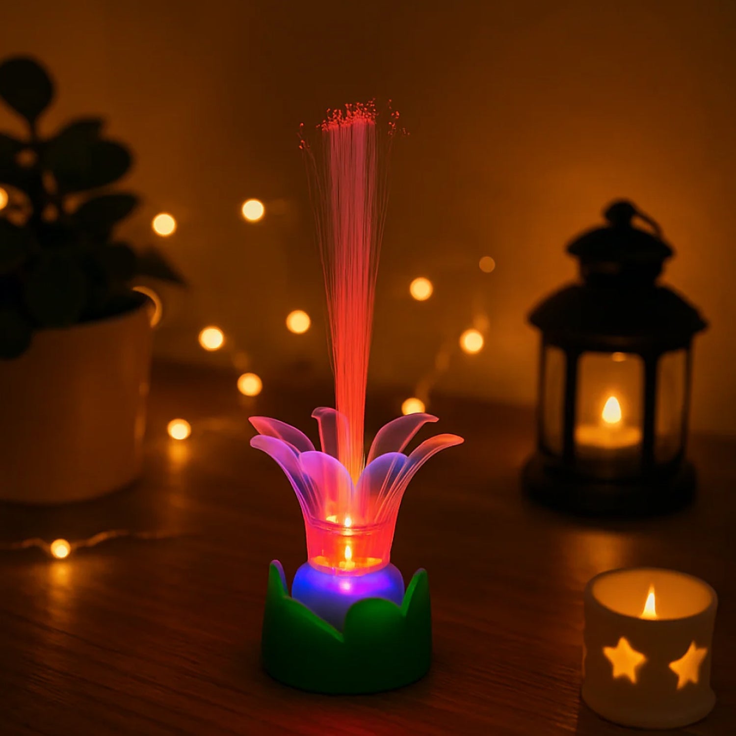 Compact battery-operated LED wire lights for indoor decoration
