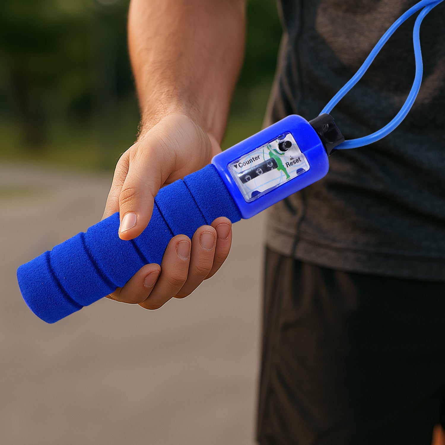 Lightweight digital skipping rope for cardio workouts at home or gym