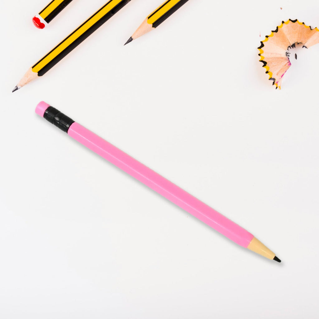 Detailed view of the auto-feeding mechanical pencil highlighting its ergonomic design.