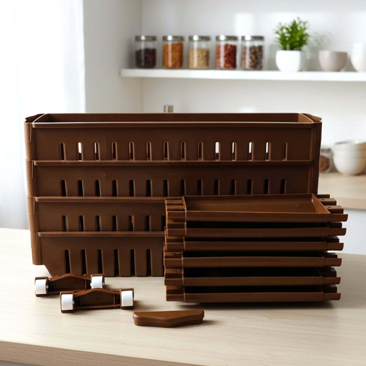 Compact rolling storage rack for small spaces