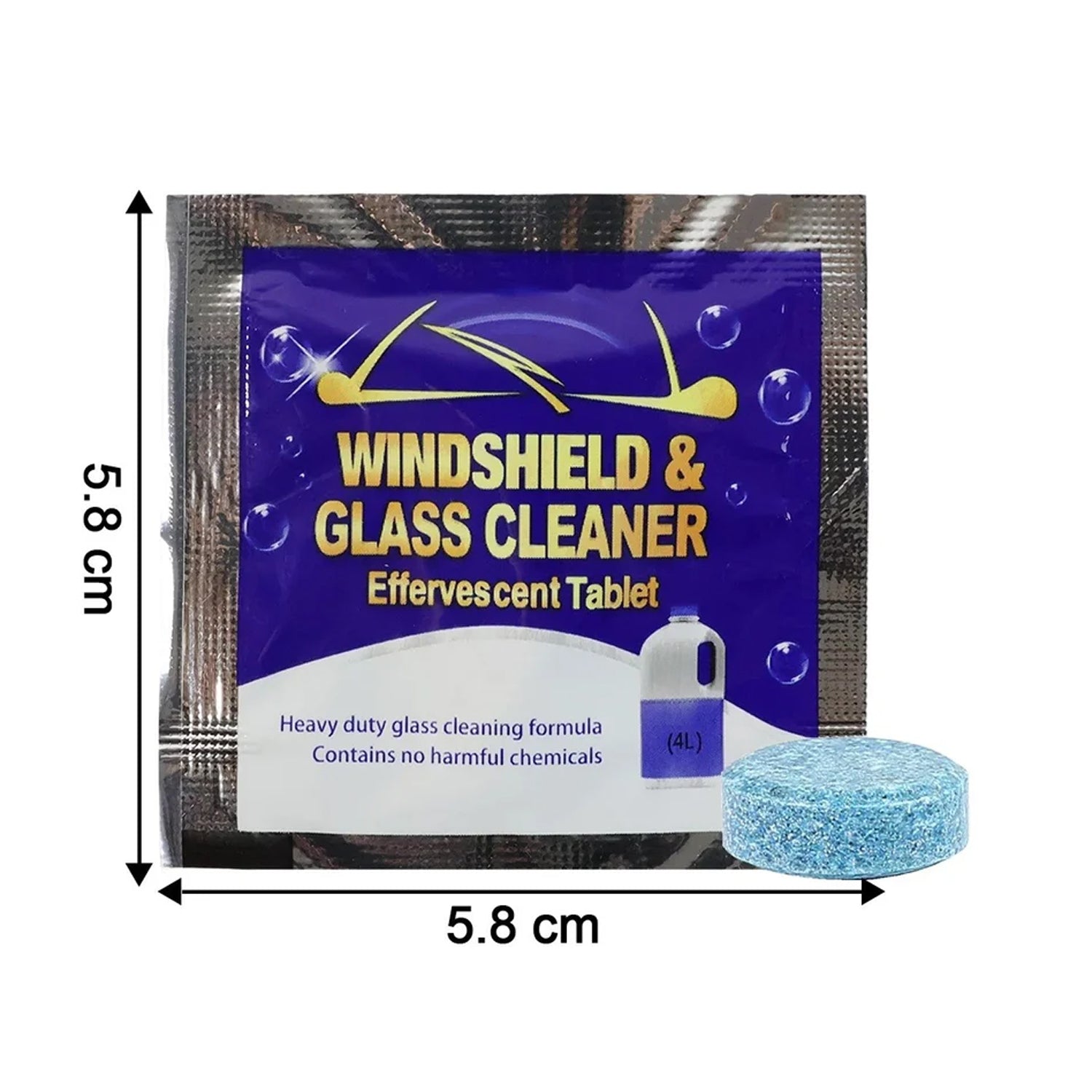 Portable car windshield cleaning tablets