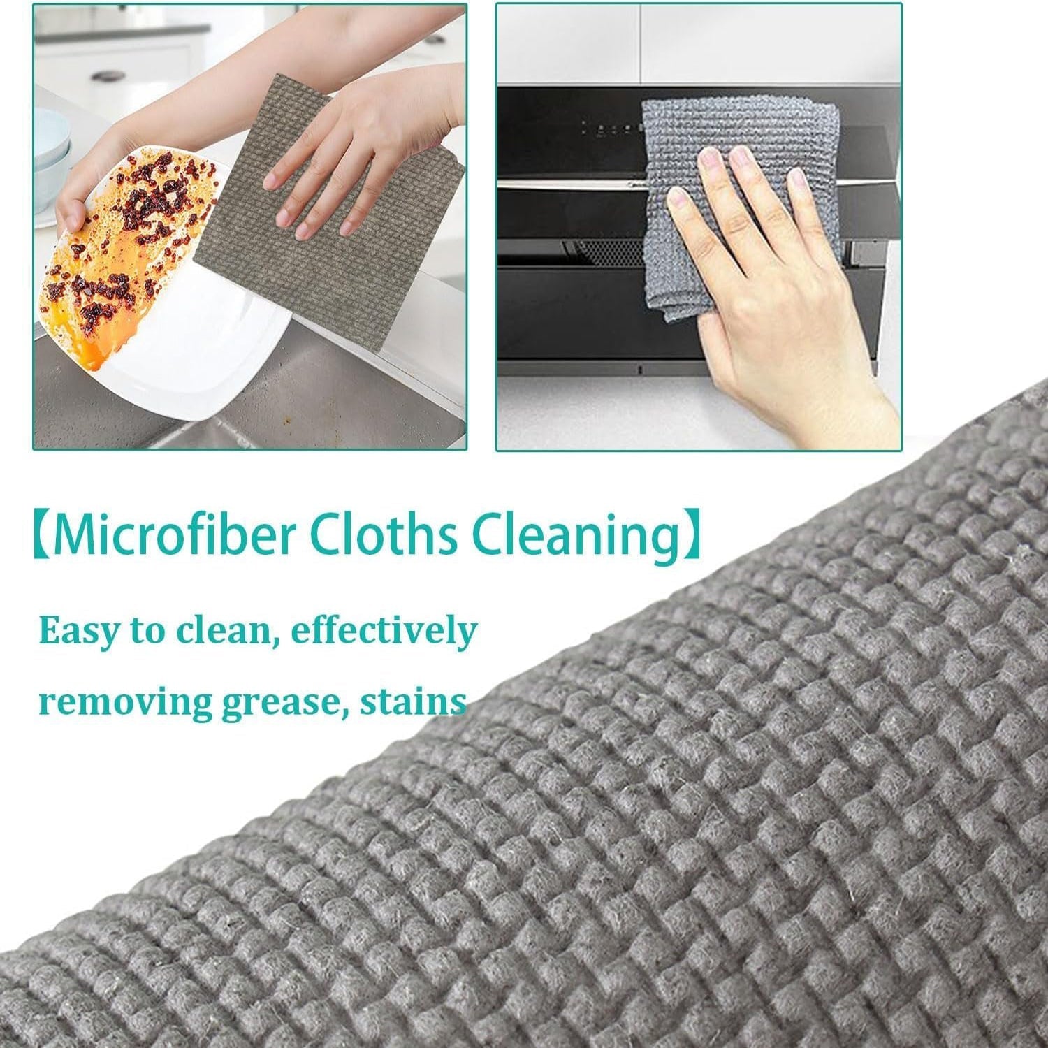 Folded durable kitchen scrub cloth, compact and ready for storage.