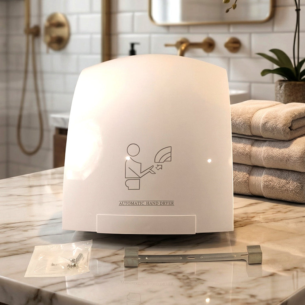Electric hand dryer with automatic sensor activation
