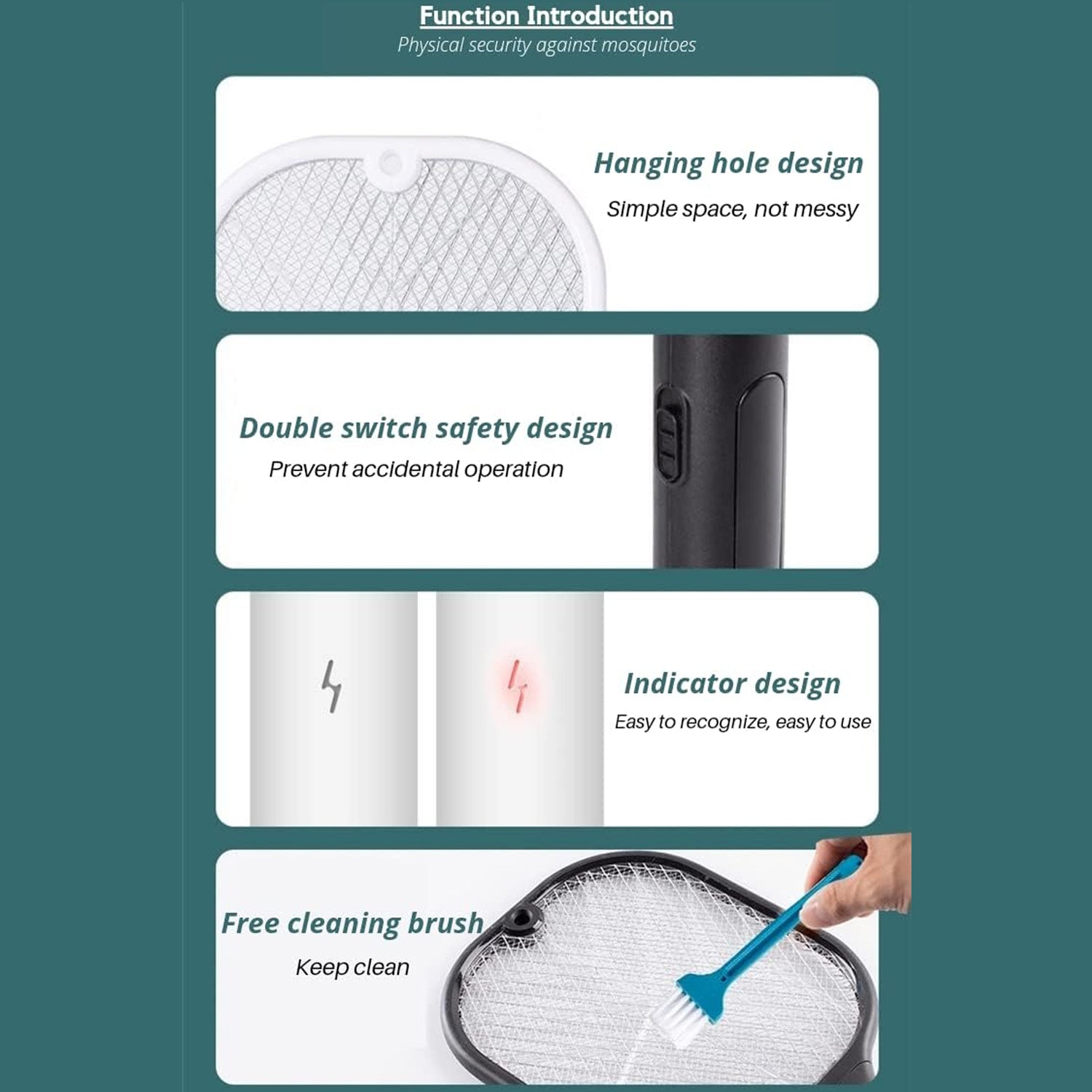 Electric fly swatter with a visible UV light feature.