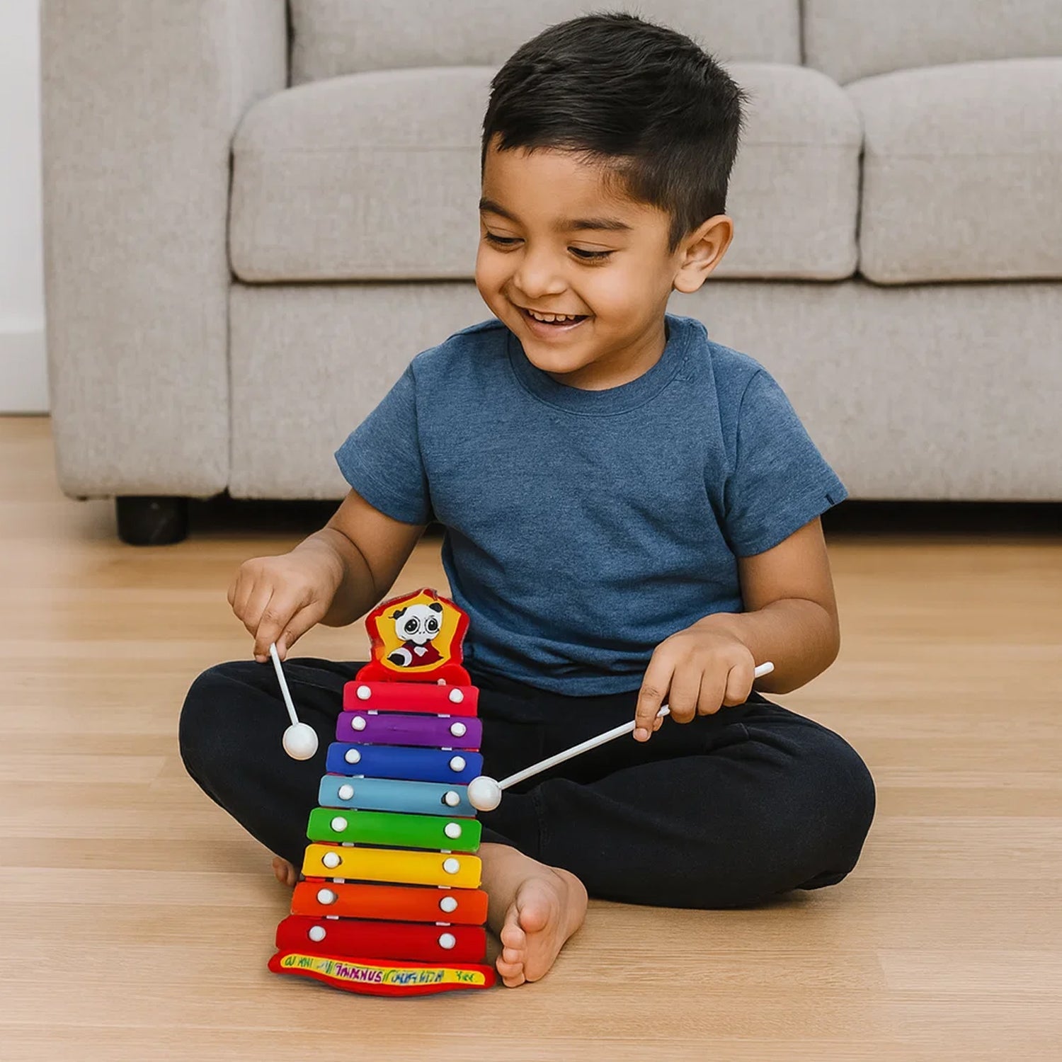 Colorful musical toy xylophone with smooth edges for child-safe play