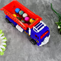 Vibrant yellow Friction Power Truck Toy with movable dumpster for kids.