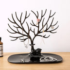 Deer shaped jewellery display holder with antler tree design for earrings and necklaces