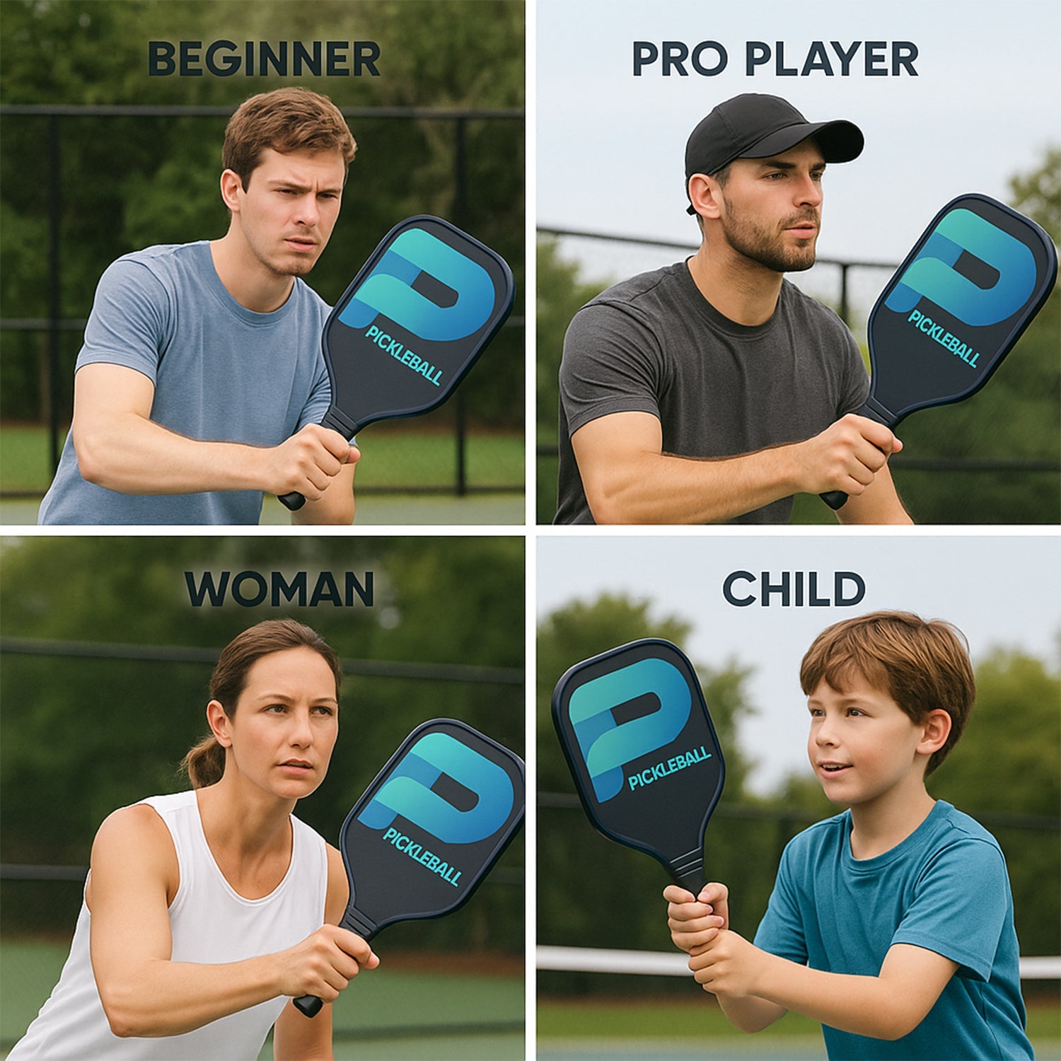 High-performance fiberglass pickleball paddle with custom printed surface
