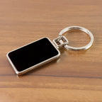 Rectangular metal key holder with dual black and silver finish
