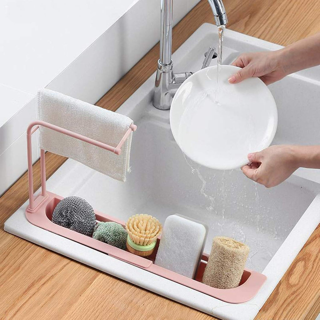 Multipurpose kitchen sink caddy organizer for efficient countertop storage