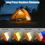 Close-up view of four ultra-bright LED panels on solar flood light
