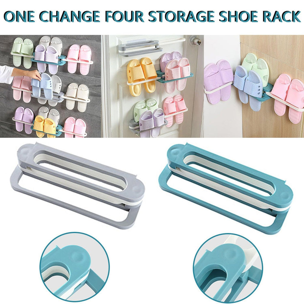 Space-saving wall mounted slipper stand for home entryway