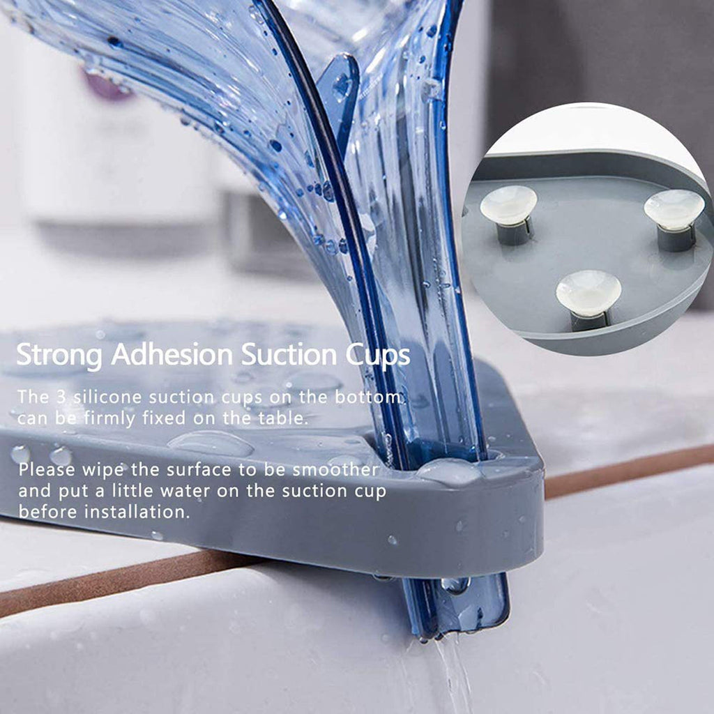 Bathroom countertop soap dish holder with drain