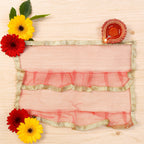 Traditional tulsi vastra pooja cloth set of two pieces in red and gold for pooja