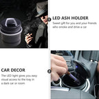 Side view of portable car ashtray with smokeless lid