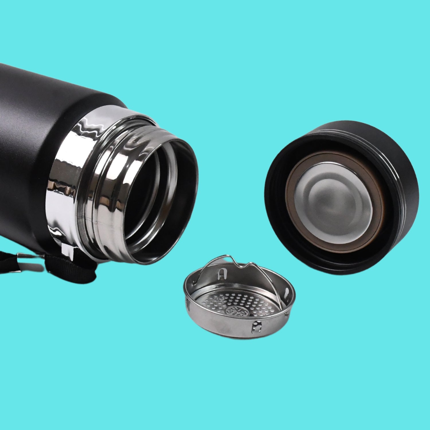 Reusable stainless steel thermos bottle with Pure Chill insulation
