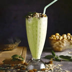 Close-up image showing crystal textured surface of plastic milkshake glass