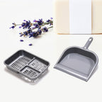 All components of the 7-piece plastic bathroom set neatly arranged for a complete view.