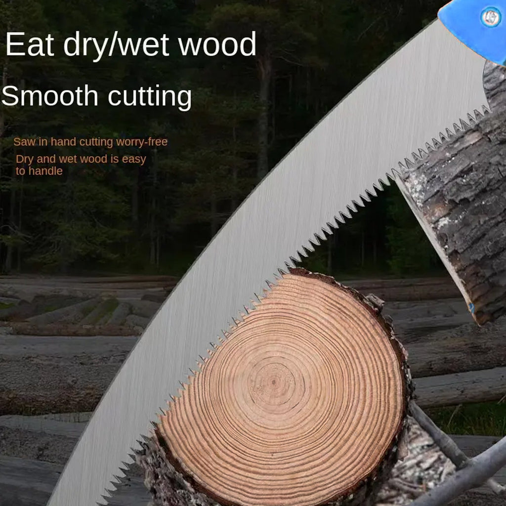 Ergonomic handle of the hand pruning saw providing a comfortable grip for gardeners.