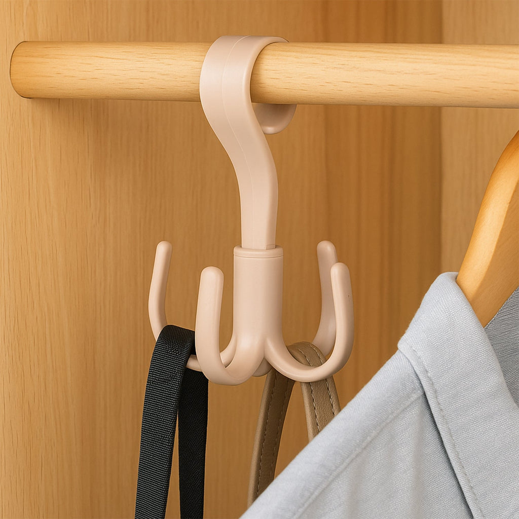 Swivel rotating hook hanger showing its durable ABS plastic build